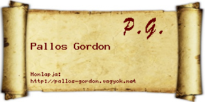 Pallos Gordon névjegykártya